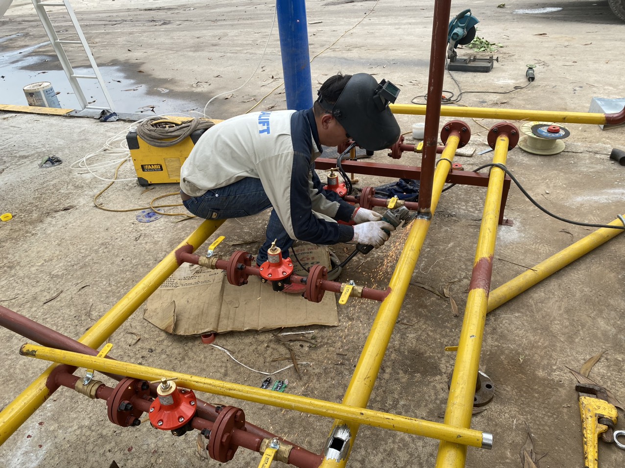 Thi công đường ống gas KCN Tiên Thanh