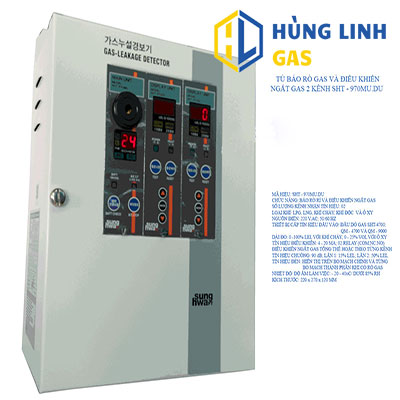 TỦ BÁO RÒ GAS VÀ ĐIỀU KHIỂN NGẮT GAS HAI KÊNH SUNGHWA SHT-970MU.DU