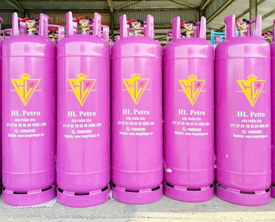 Bình gas CN 45kg 2 van màu hồng