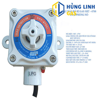 ĐẦU BÁO RÒ RỈ GAS ( ĐẦU DÒ GAS) SUNGHWA SHT-4700 LOẠI PHÒNG NỔ